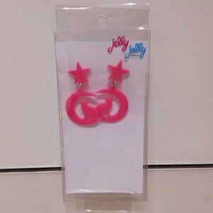 Neon moon star earrings